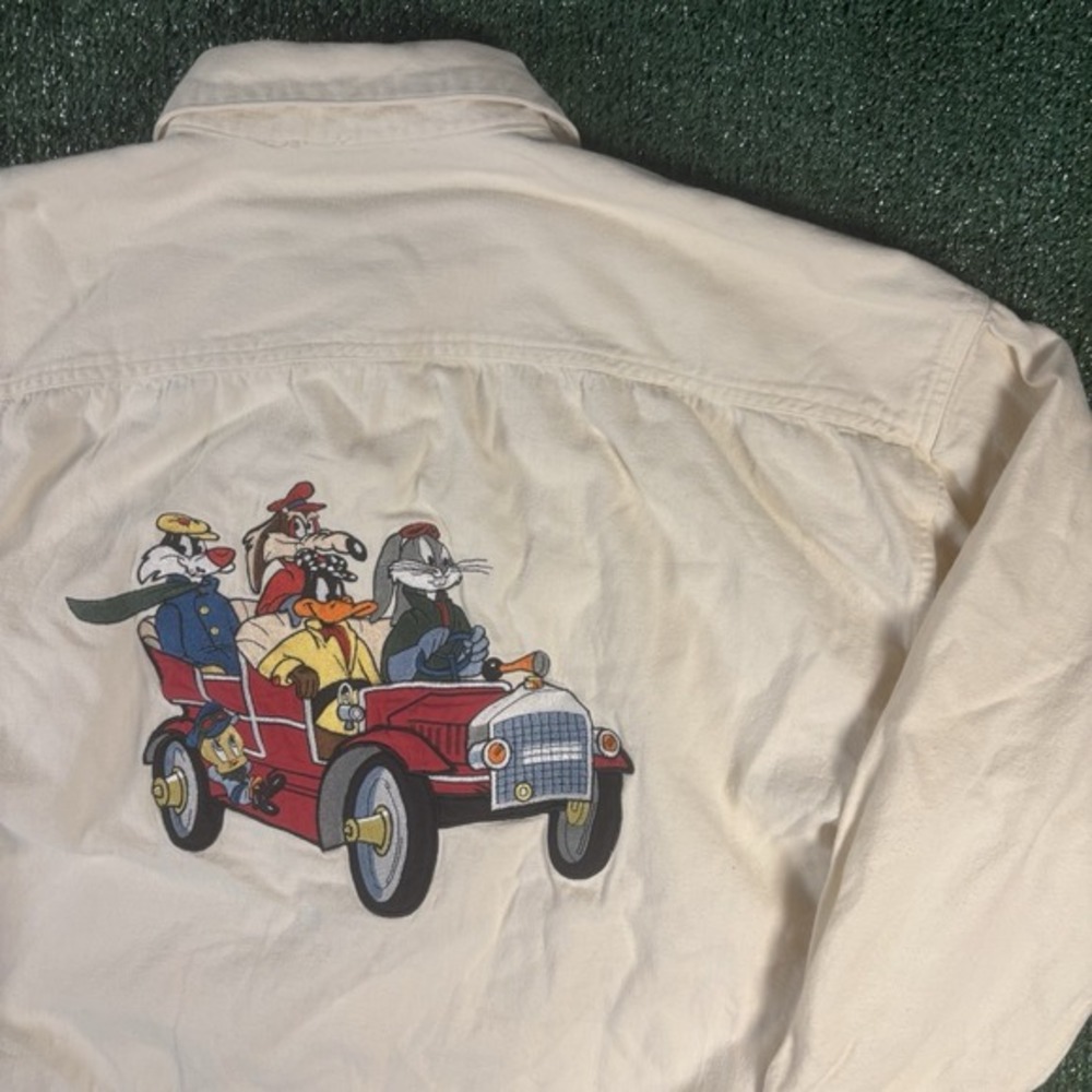 VTG‎ 90s Acme Clothing Looney Tunes "Backroads Touring 1950" Button Shirt Large